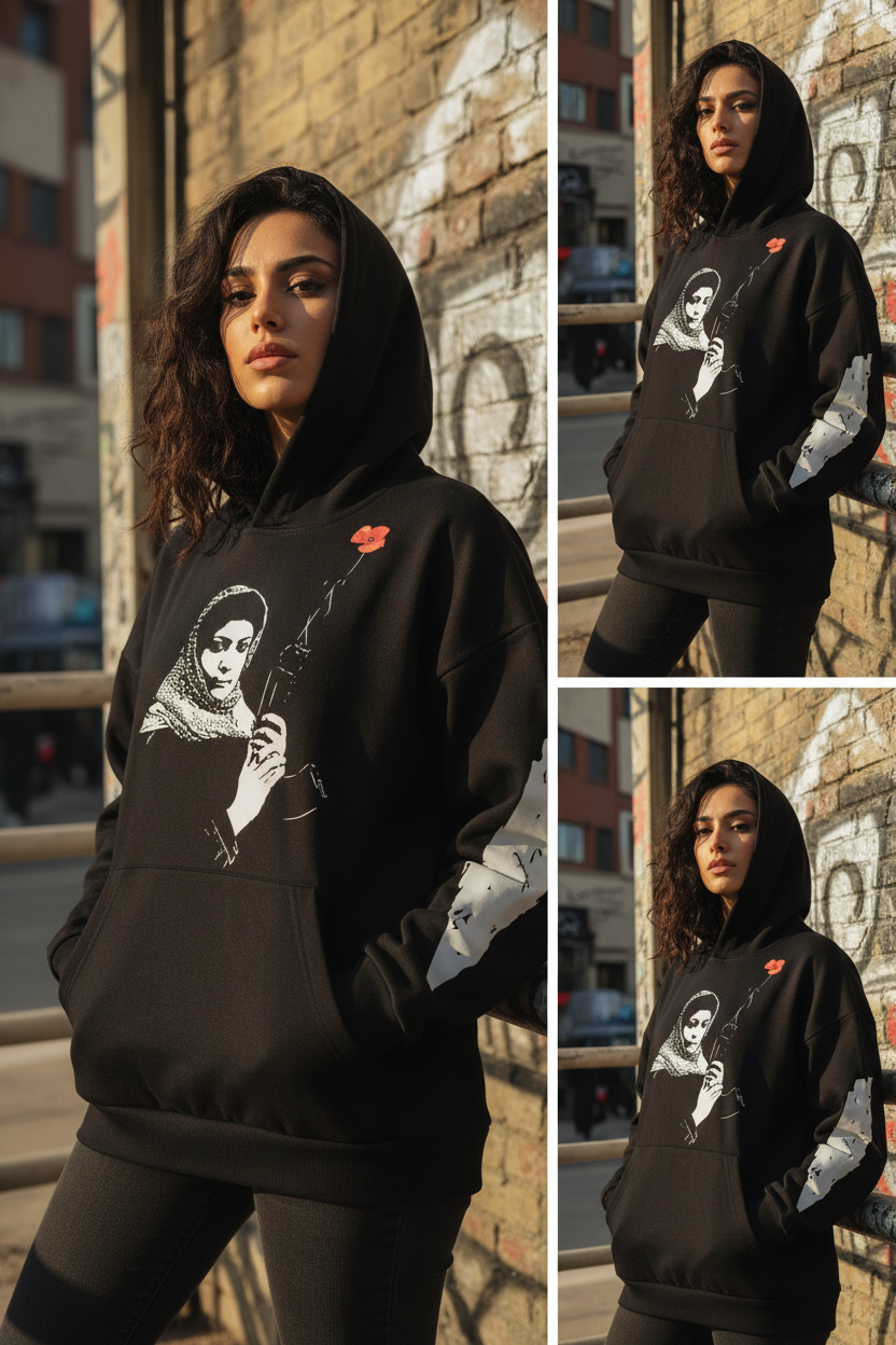 Arab Woman Wearing Leila Khaled Hoodie