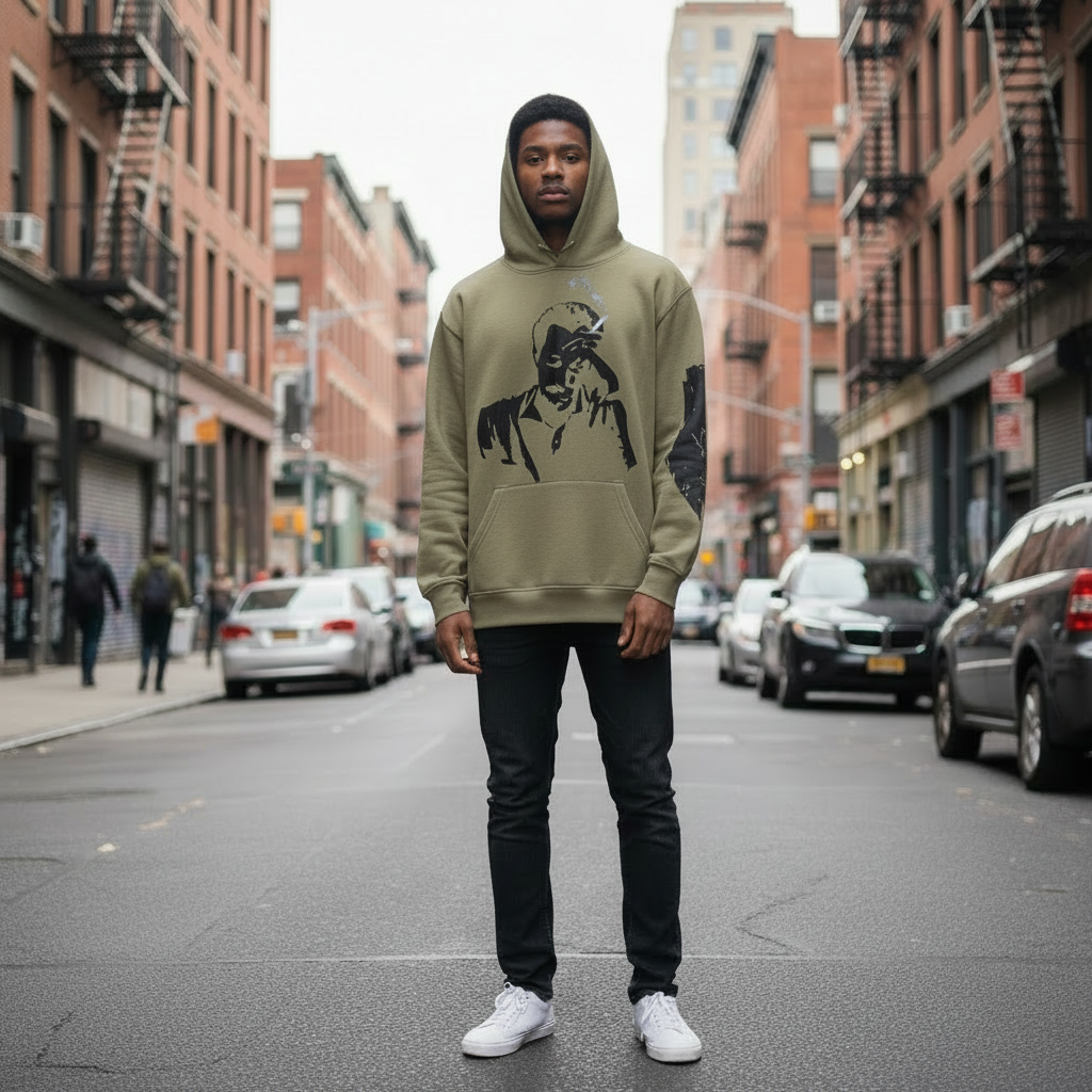 Ironed camo green hoodie 4
