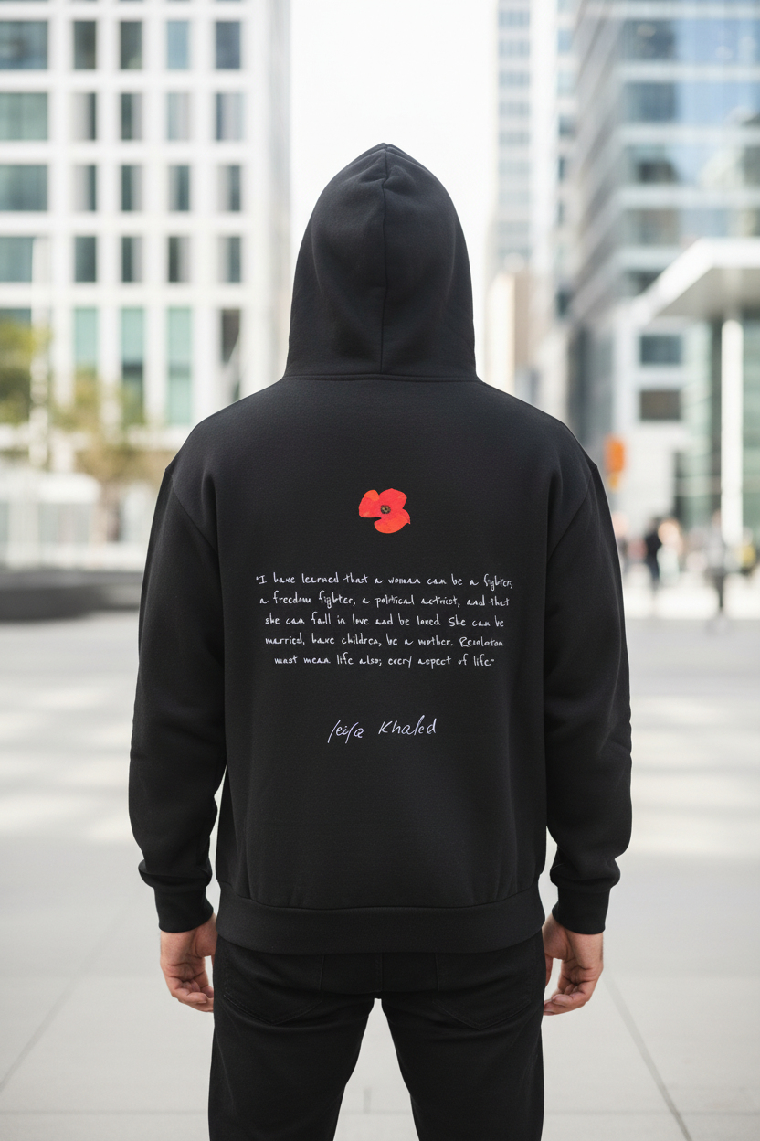 Leila Khaled Tribute Hoodie - Palestinian Resistance Icon [PRE-ORDER]
