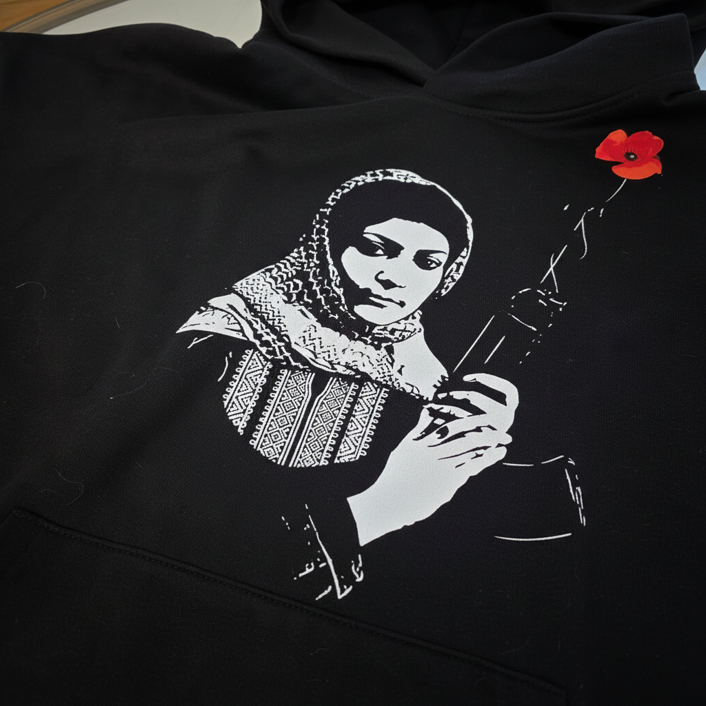 Leila Khaled Tribute Hoodie - Palestinian Resistance Icon [PRE-ORDER]
